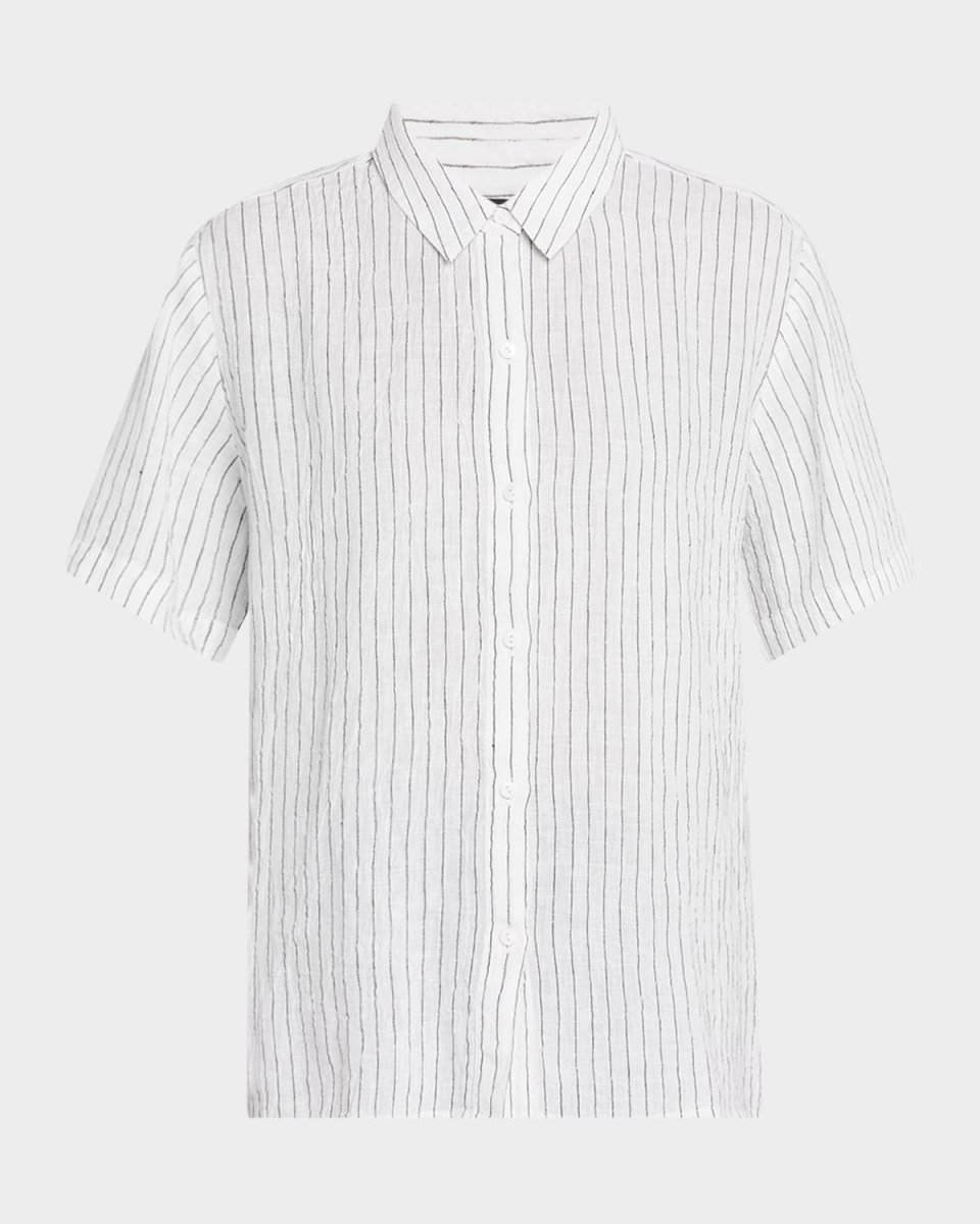 Button-Down Striped Organic Linen Shirt